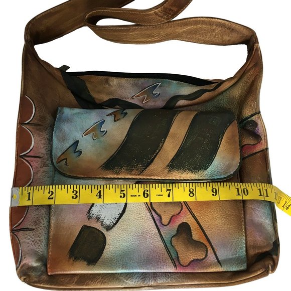 Anuschka NEVER USED Handpainted Leather Shoulder Bag Southwest - Picture 5 of 12